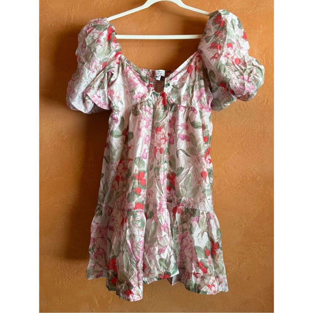 & Other Stories Floral Puff Sleeve Cottagecore Mini Dress